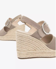 SANDALO CON ZEPPA NEROGIARDINI DONNA VELOUR CRETA PU.LINDE RICO E513590D/451