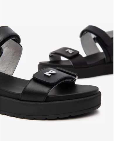 SANDALO CON ZEPPA NEROGIARDINI DONNA TAMIGI NERO TR PAMPLONA E513702D/100
