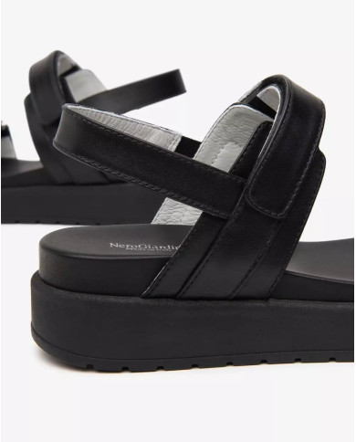 SANDALO CON ZEPPA NEROGIARDINI DONNA TAMIGI NERO TR PAMPLONA E513702D/100