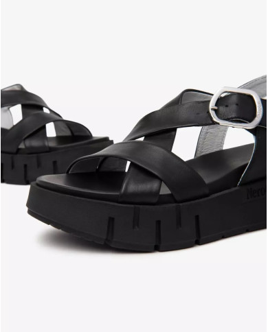 SANDALO CON ZEPPA NEROGIARDINI DONNA TAMIGI NERO TR VENEZIA E513696D/100