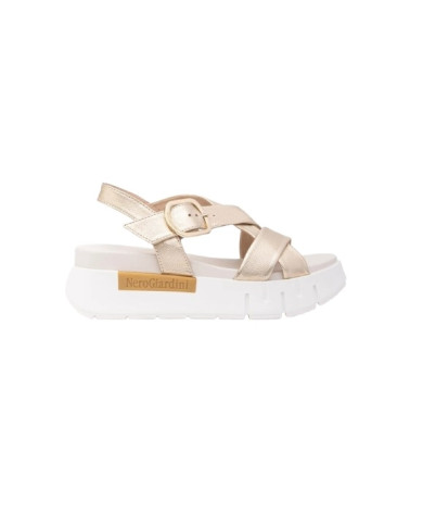 SANDALO CON ZEPPA NEROGIARDINI DONNA ETOILE SAND MIELE TR VENEZIA E513697D/418