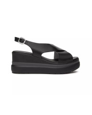 SANDALO CON ZEPPA NEROGIARDINI DONNA BAROLO NERO PU.ALICANTE E513515D/100