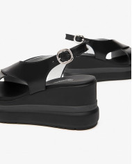 SANDALO CON ZEPPA NEROGIARDINI DONNA BAROLO NERO PU.ALICANTE E513515D/100