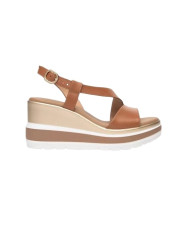 SANDALO CON ZEPPA NEROGIARDINI DONNA ARMENIA COGNAC POLI.USSITA E513520D/329