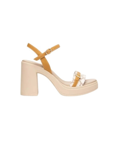 SANDALO CON TACCO NEROGIARDINI T.GIOVE BEIGE/NOCCIO T.GORGONA SENAPE PU.TOLOSA BIANCO+INS E513663D/412