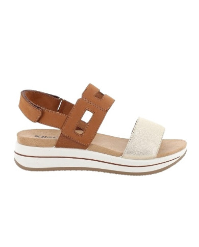 SANDALO CON ZEPPA IGI&CO DONNA PELLE NAPPA PLATINO/CUOIO 5677833