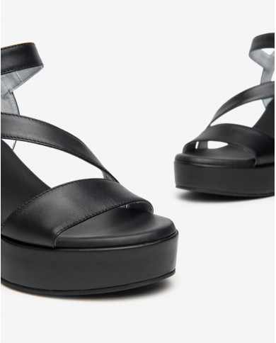 SANDALO CON TACCO NEROGIARDINI DONNA TAMIGI NERO PU.MOENA TACCO 10,5CM E410400D/100