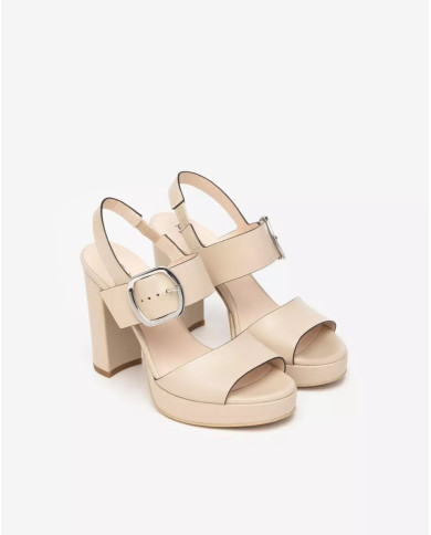 SANDALO CON TACCO NEROGIARDINI DONNA TAMIGI LINO TPU ASTANA PLATO' TACCO 10,5CM E513354D/453