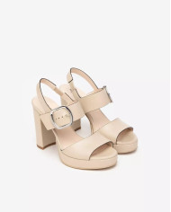 SANDALO CON TACCO NEROGIARDINI DONNA TAMIGI LINO TPU ASTANA PLATO' TACCO 10,5CM E513354D/453