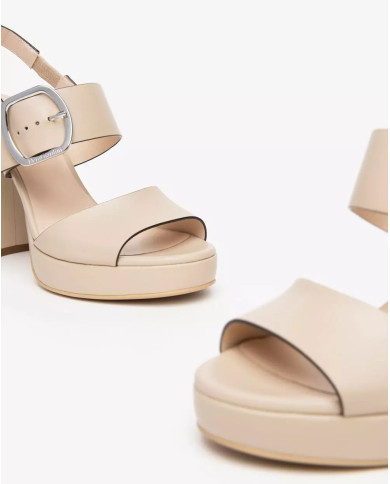 SANDALO CON TACCO NEROGIARDINI DONNA TAMIGI LINO TPU ASTANA PLATO' TACCO 10,5CM E513354D/453