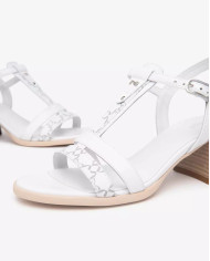 SANDALO CON TACCO NEROGIARDINI DONNA T.GIOVE BIANCO/GRIGI BAROLO BIANCO TR COIRA NATURALE TACCO 6 CM E513433D/707