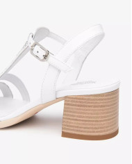 SANDALO CON TACCO NEROGIARDINI DONNA T.GIOVE BIANCO/GRIGI BAROLO BIANCO TR COIRA NATURALE TACCO 6 CM E513433D/707