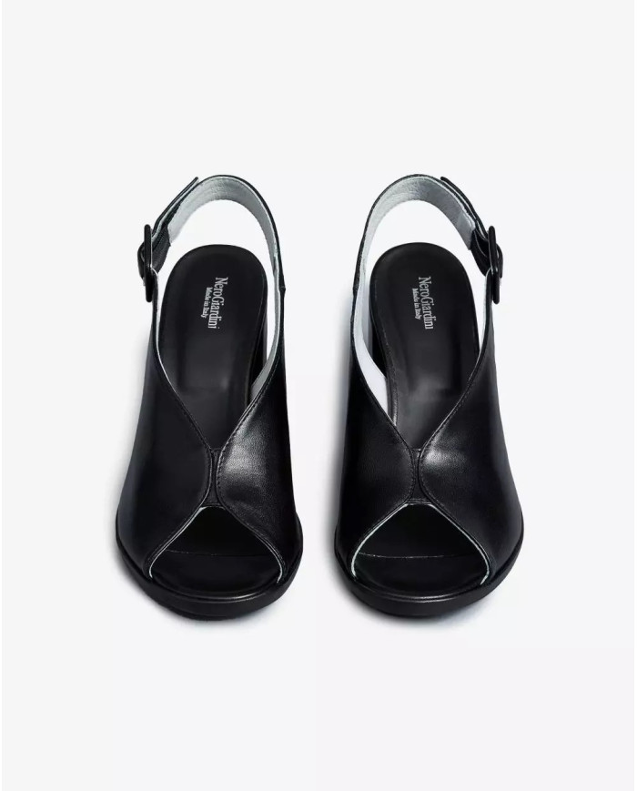 SANDALO CON TACCO NEROGIARDINI DONNA NAPPA PANDORA NERO TR MELILLA NERO TACCO 7CM E513450D/100