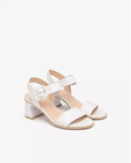 SANDALO CON TACCO NEROGIARDINI DONNA NAPPA PANDORA BIANCO TR LIERNA  NATURALE TACCO 5 CM E513240D/707