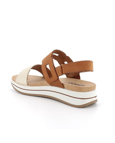 SANDALO CON ZEPPA IGI&CO DONNA PELLE NAPPA PLATINO/CUOIO 5677833