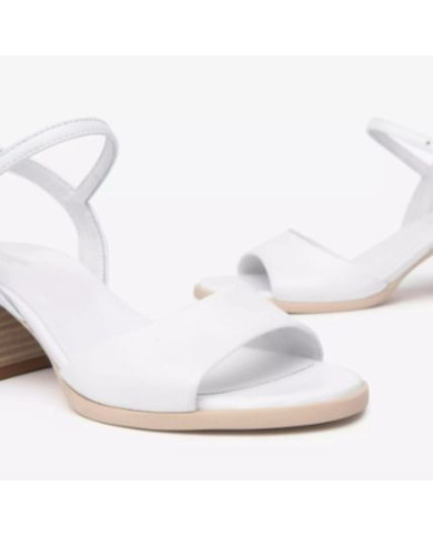 SANDALO CON TACCO NEROGIARDINI DONNA BAROLO BIANCO TR COIRA NATURALE E513430D/707