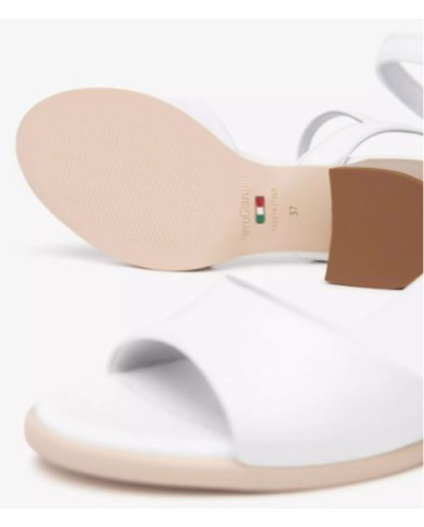 SANDALO CON TACCO NEROGIARDINI DONNA BAROLO BIANCO TR COIRA NATURALE E513430D/707