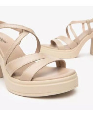 SANDALO CON TACCO NEROGIARDINI BAROLO LINO PU.TOLOSA BIANCO TACCO 9,5CM  E513660D/453