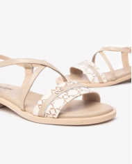 SANDALI NEROGIARDINI DONNA T.GIOVE BEIGE/NOCCIO BAROLO LINO TR ACCRA 592 BEIGE E513403D/412