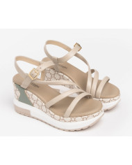 SANDALI CON ZEPP NEROGIARDINI DONNA NAPPA PANDORA IVORY  POLI.MILENA E307758D/702