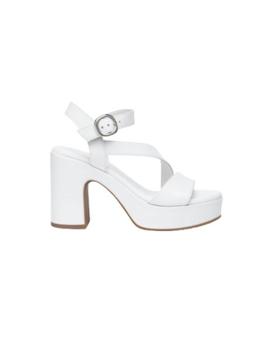 SANDALI CON TACCO NEROGIARDINI DONNA LOIRA BIANCO PU.MOENA TACCO 10,5CM E410400D/707