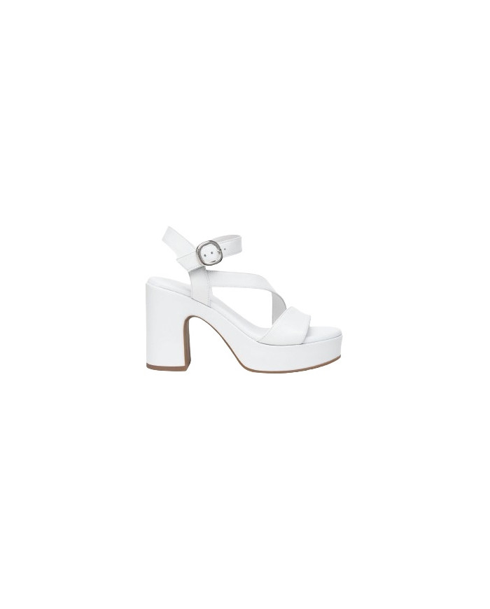 SANDALI CON TACCO NEROGIARDINI DONNA LOIRA BIANCO PU.MOENA TACCO 10,5CM E410400D/707