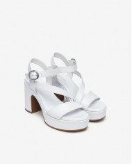 SANDALI CON TACCO NEROGIARDINI DONNA LOIRA BIANCO PU.MOENA TACCO 10,5CM E410400D/707