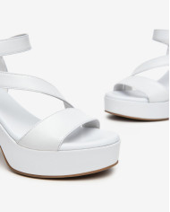 SANDALI CON TACCO NEROGIARDINI DONNA LOIRA BIANCO PU.MOENA TACCO 10,5CM E410400D/707