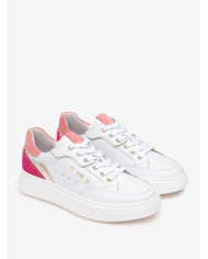 SNEAKERS NEROGIARDINI DONNA SKIPPER BIANCO T.BRILL PLATINO 6074 VELOUR FUXIA 947 VELOUR E513063D/707