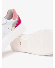 SNEAKERS NEROGIARDINI DONNA SKIPPER BIANCO T.BRILL PLATINO 6074 VELOUR FUXIA 947 VELOUR E513063D/707