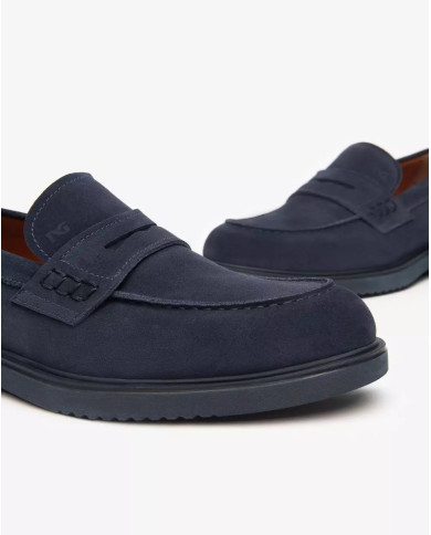 MOCASSINO NEROGIARDINI UOMO COLORADO INDACO PU.GUBBIO L BLU E500610U/212