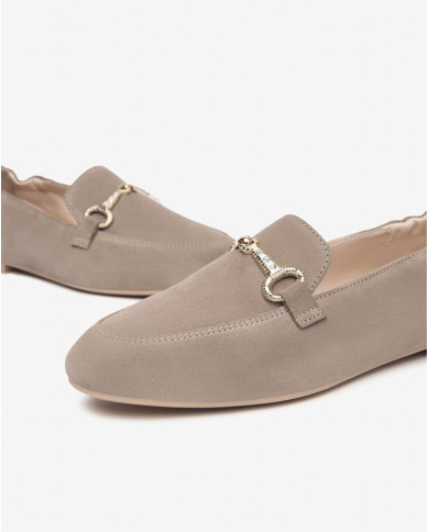MOCASSINO NEROGIARDINI DONNA VELOUR CRETA TPU BELLA BEIGE E512620D/451