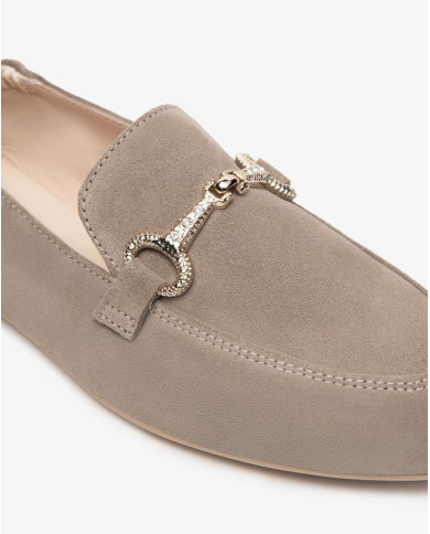 MOCASSINO NEROGIARDINI DONNA VELOUR CRETA TPU BELLA BEIGE E512620D/451
