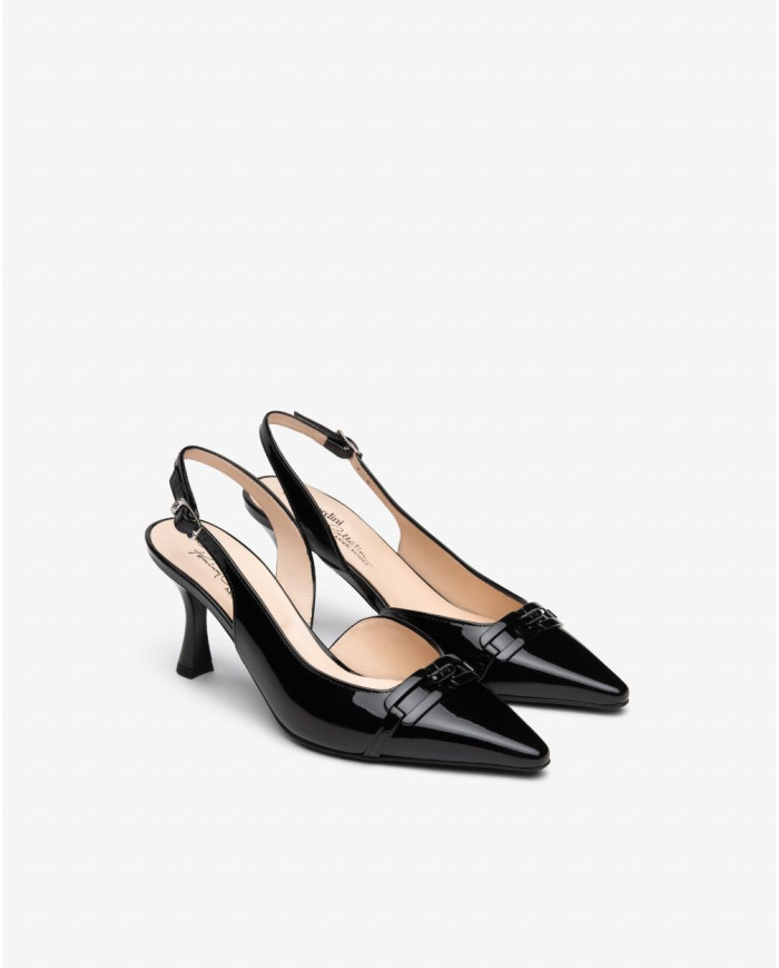 DECOLLETE' NEROGIARDINI DONNA VERNICE NERO TPU ELICE TITO NERO TACCO 7,5CM E512230DE/100