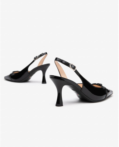 DECOLLETE' NEROGIARDINI DONNA VERNICE NERO TPU ELICE TITO NERO TACCO 7,5CM E512230DE/100