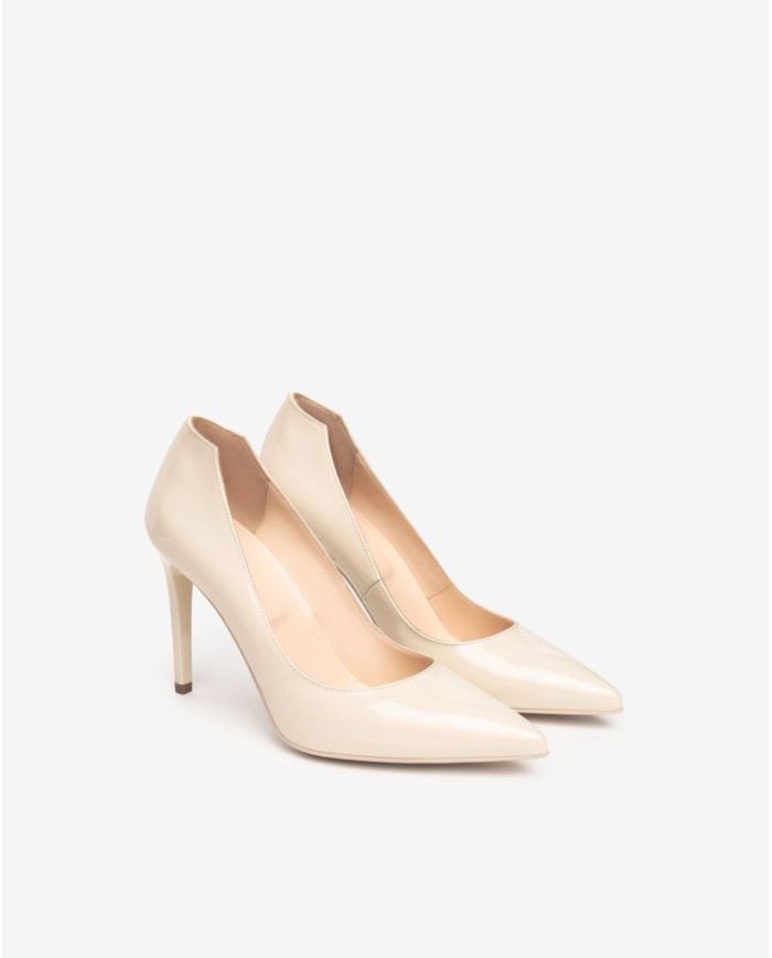 DECOLLETE' NEROGIARDINI DONNA VERNICE LATTE 1039 TPU BREIA MISSI NATURALE TACCO 9,5CM E511041DE/711