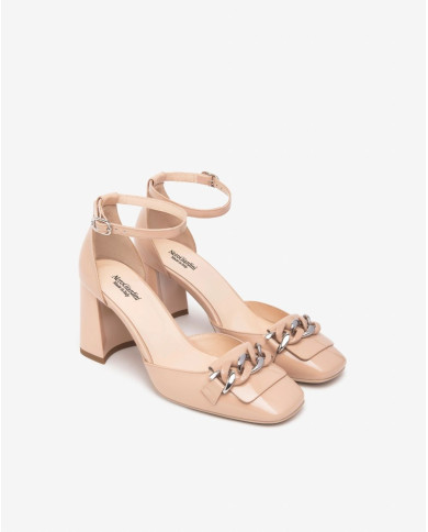 DECOLLETE' NEROGIARDINI DONNA VERNICE CIPRIA 6027  TPU ARIA OBERA NATURALE TACCO 8CM E512312D/614