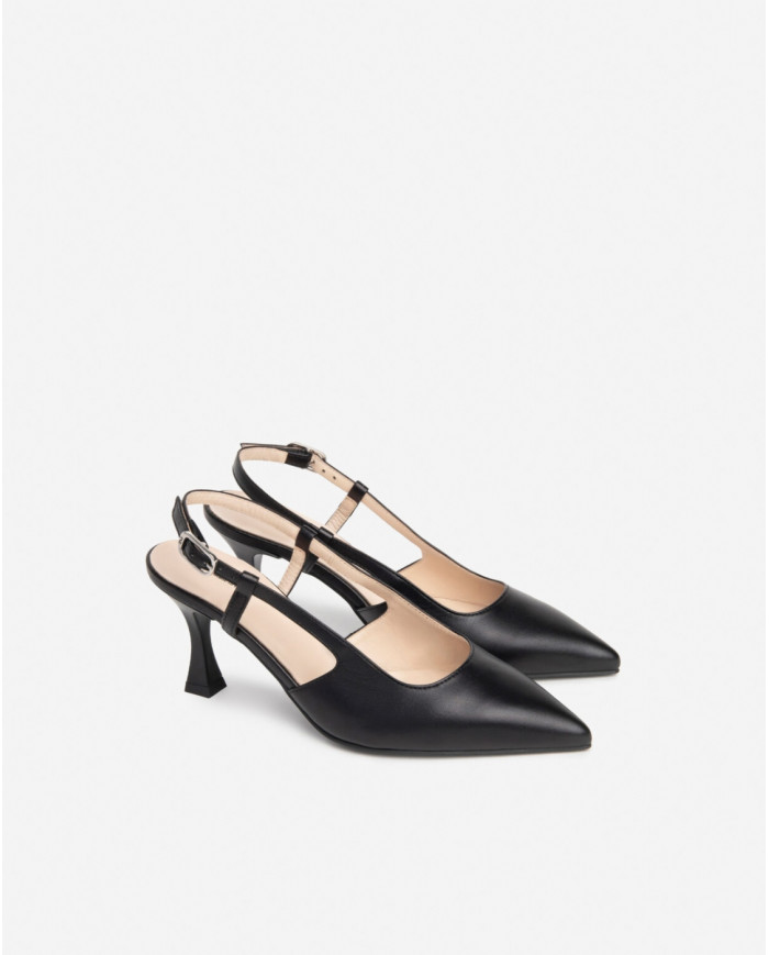 DECOLLETE' NEROGIARDINI DONNA PELLE NERO TACCO 7,5CM E409331DE/100