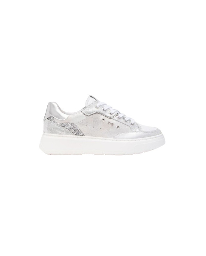 SNEAKERS NEROGIARDINI DONNA MONET COLOR BIANCO 6 SKIPPER BIANCO LUXURY SILVER T.GLITTER E513062D/707 