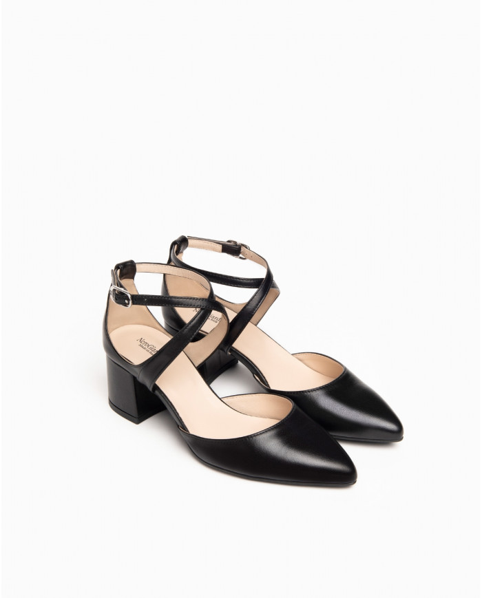 DECOLLETE' NEROGIARDINI DONNA NAPPA PANDORA NERO TPU TENNA TACCO 5CM