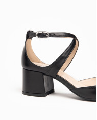 DECOLLETE' NEROGIARDINI DONNA NAPPA PANDORA NERO TPU TENNA TACCO 5CM