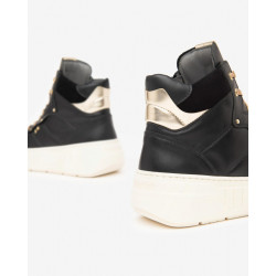 SNEAKERS ALTA NEROGIARDINI DONNA IN CAMOCIO E PELLE E SINTETICO NERO I411633D/100