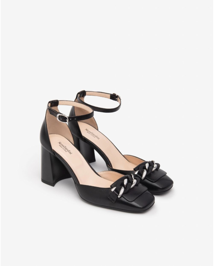 DECOLLETE' NEROGIARDINI DONNA NAPPA PANDORA NERO TPU ARIA OBERA NERO TACCO 8CM E512311D/100