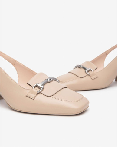 DECOLLETE' NEROGIARDINI DONNA NAPPA PANDORA LINO TPU OTTO OBERA NATURALE TACCO 5,5CM E512320D/453