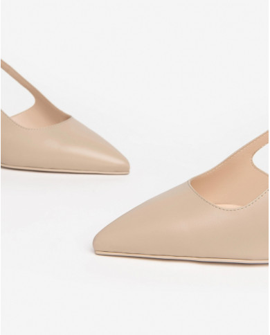 DECOLLETE' NEROGIARDINI DONNA NAPPA PANDORA LINO TPU ALEK NATURALE TACCO 7,5CM E409331DE/453