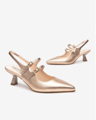 DECOLLETE' NEROGIARDINI DONNA LAMINATO SANDALO TPU CLETO NATURALE TACCO 5CM E512253DE/434