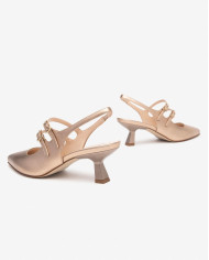 DECOLLETE' NEROGIARDINI DONNA LAMINATO SANDALO TPU CLETO NATURALE TACCO 5CM E512253DE/434