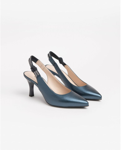 DECOLLETE' NEROGIARDINI DONNA LAMINATO OCEANO NILO INCANTO 225 TPU FONTE NERO TACCO 7,5CM E218342DE/201