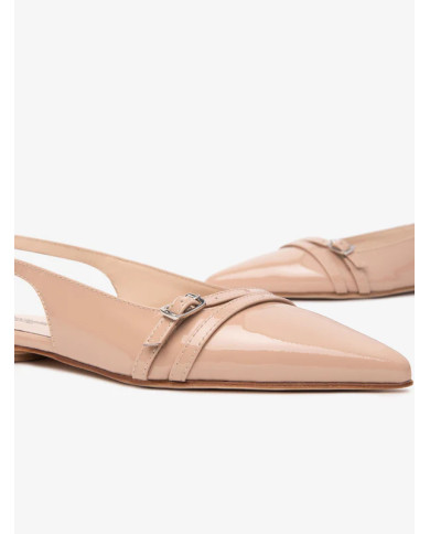 BALLERINE NEROGIARDINI DONNA VERNICE CIPRIA 6027  TPU RABBI NATURALE TACCI 1CM E512361D/614