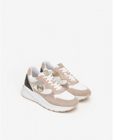 SNEAKERS NEROGIARDINI DONNA PELLE TESSUTO FEMME E409858D/677